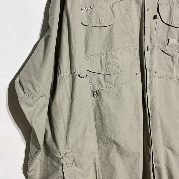 Columbia PPG Tan Beige Long Sleeve Button Down Fishing Shirt Size XXL - Picture 6 of 12